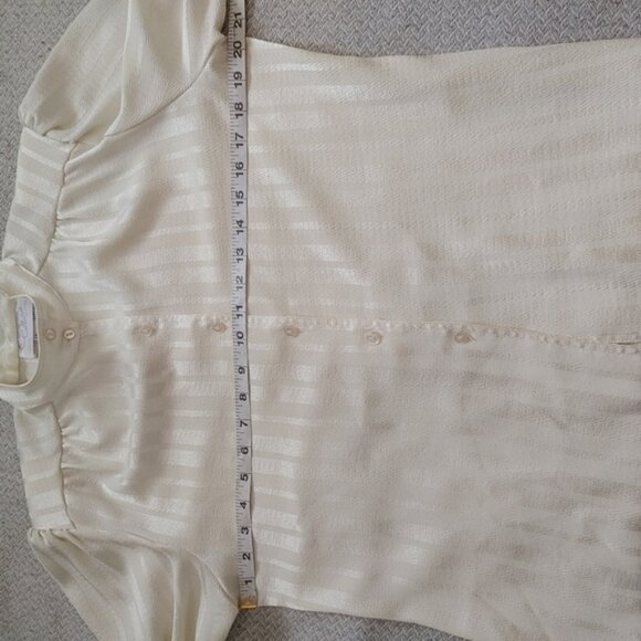 Vintage 80's Cream Blouse Size L - Picture 11 of 15